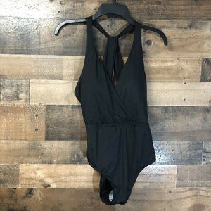 New Jantzen Black Wrap One-Piece Swimsuit Size 6